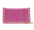 Rockstud Clutch On Chain, &pound;320, Handbags, Purple, Leather, Back view